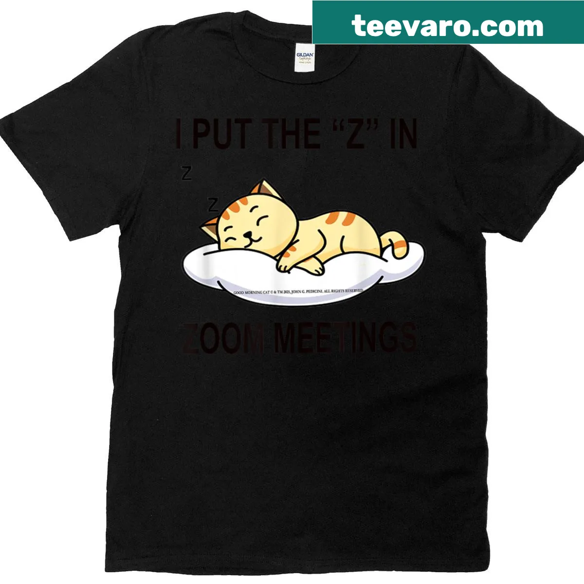 Funny t-shirt about Zoom meetings — on a men's t-shirt