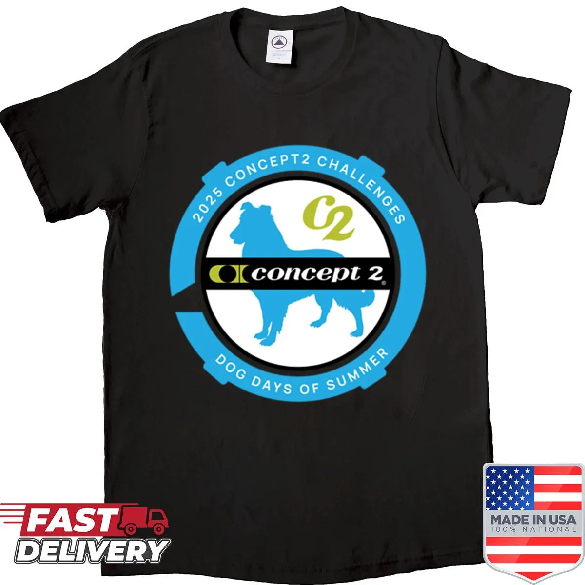 2025 Dog Days of Summer Challenge shirt with bold summer graphic
