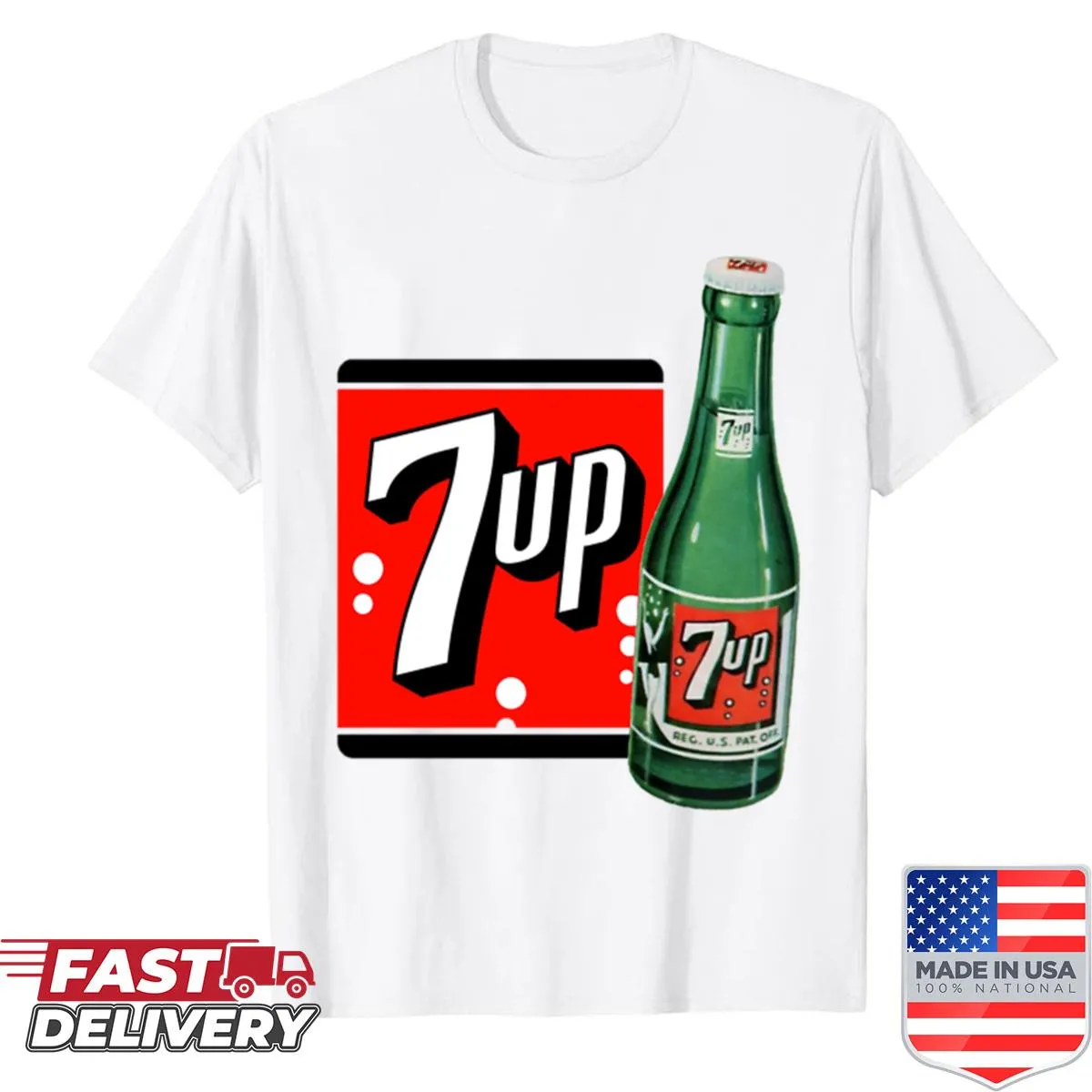 Vintage-style shirt featuring the classic 7up logo