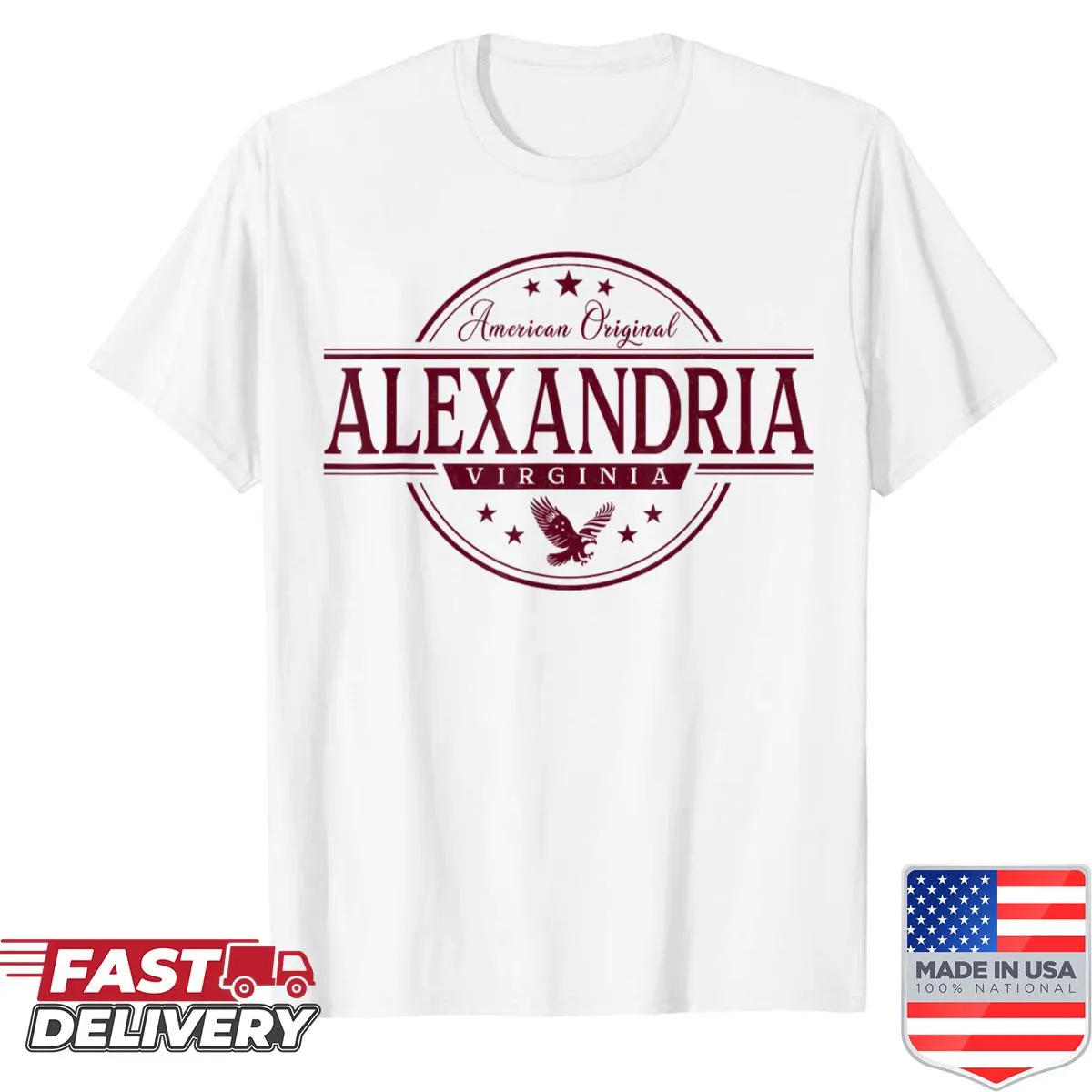 Vintage label design shirt celebrating Alexandria, Virginia