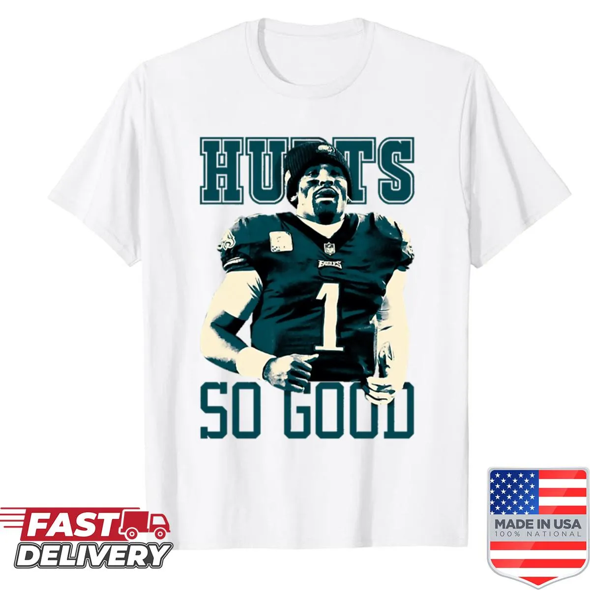 American football quarterback graphic T-shirt for sports fans