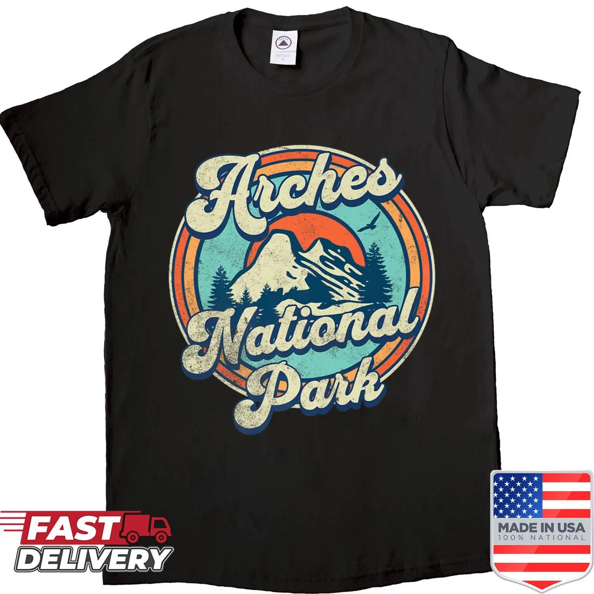 Illustration inspired by Arches National Park on a T-shirt