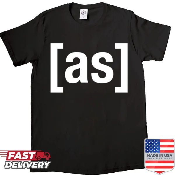 Minimalist white shirt featuring the word 'As' in elegant typography