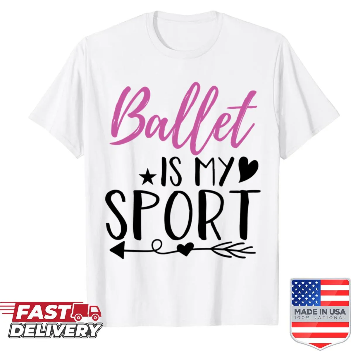 Ballet is my sport graphic T-shirt for young dancers