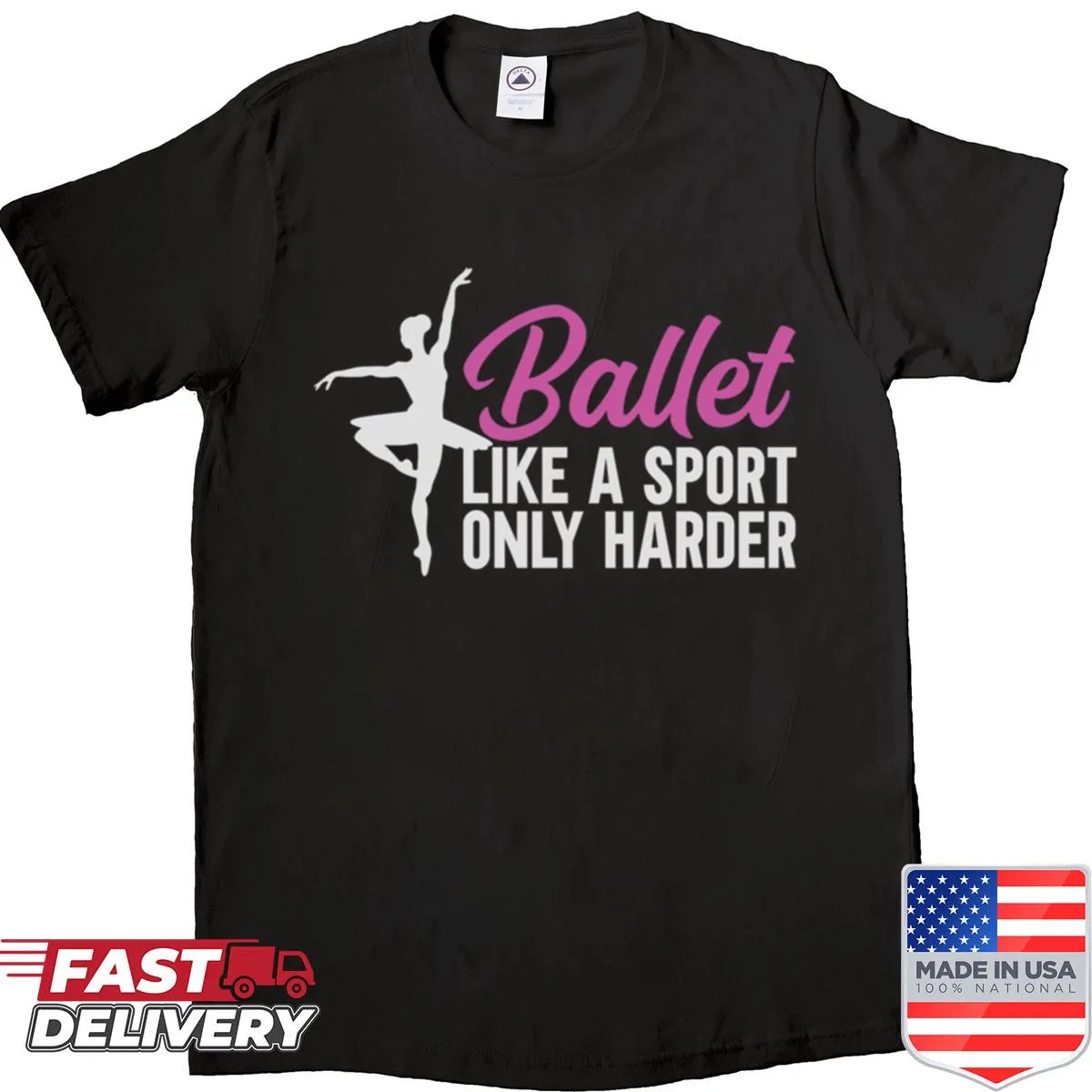 Cute illustration of a ballet dancer on t-shirt