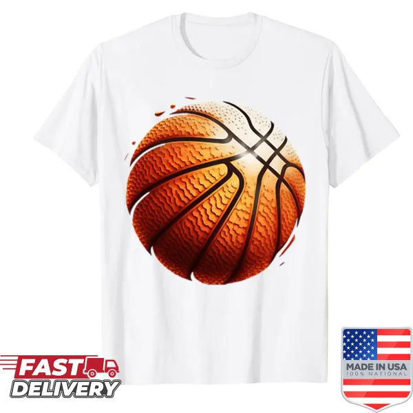 Simple basketball graphic on T-shirt