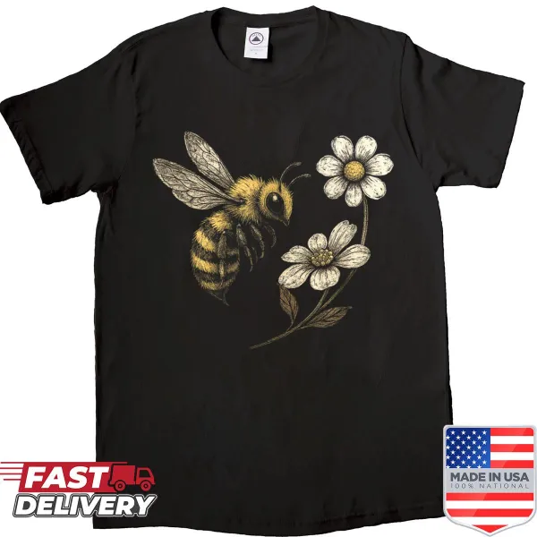 Bee and flower garden aesthetic shirt
