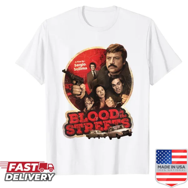 Retro graphic T-shirt with 'Blood In The Streets 1973' design