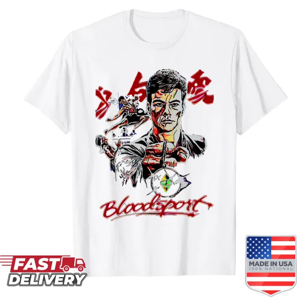 Shirt with a bold graphic representing blood sports