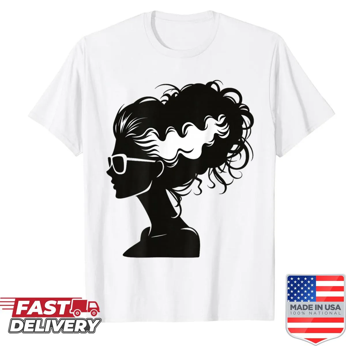Bride of Frankenstein silhouette on a Halloween costume shirt