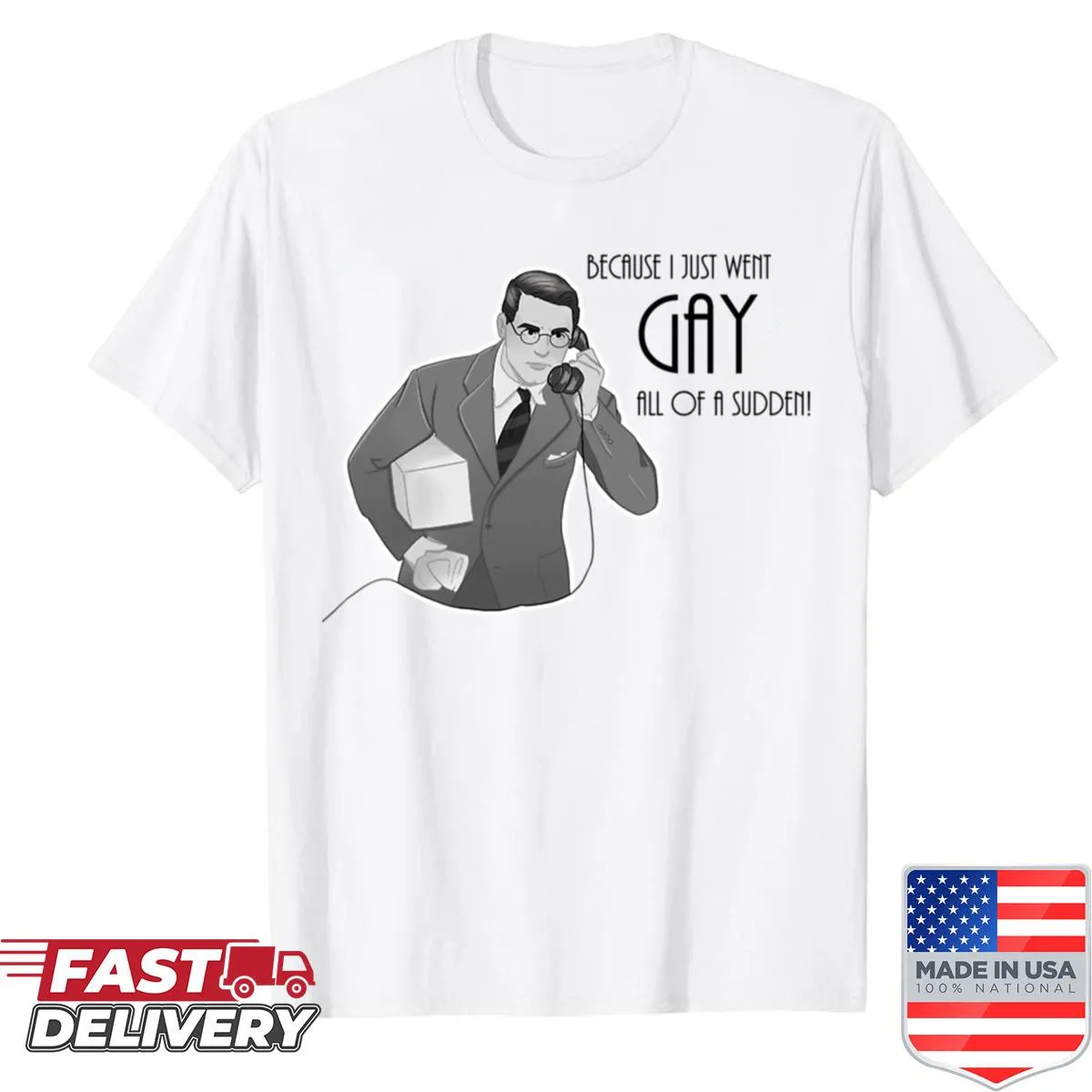 Classic quote from Bringing Up Baby featuring Cary Grant on shirt