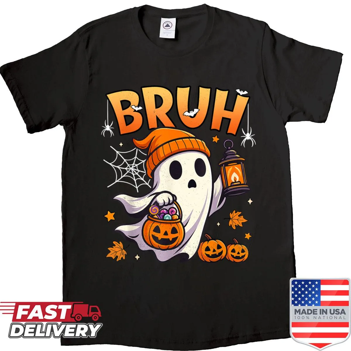 Cute ghost T-shirt for kids featuring a friendly ghost for Halloween