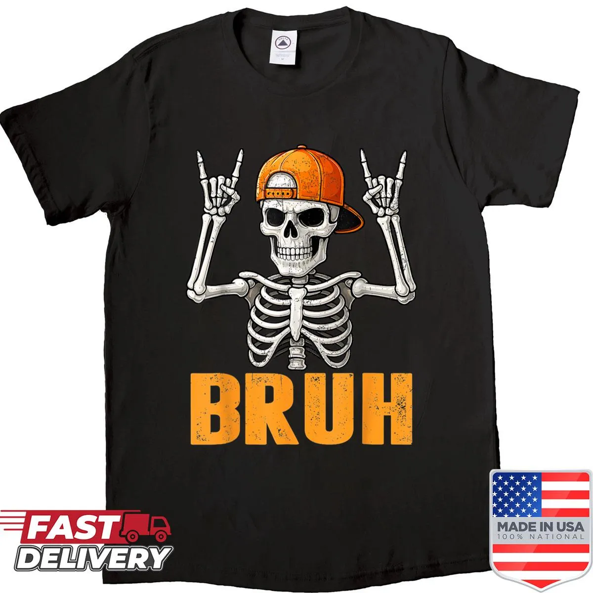 Punk rock skeleton graphic shirt for Halloween