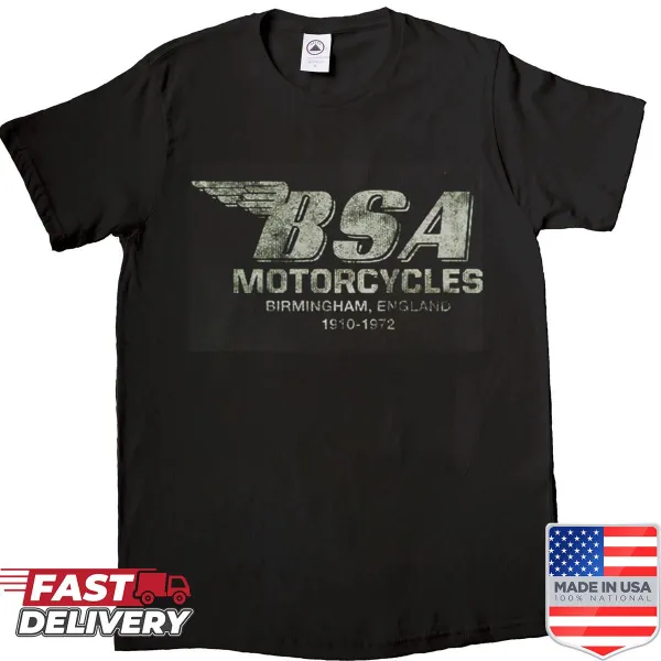 Vintage-style BSA Birmingham motorcycle shirt
