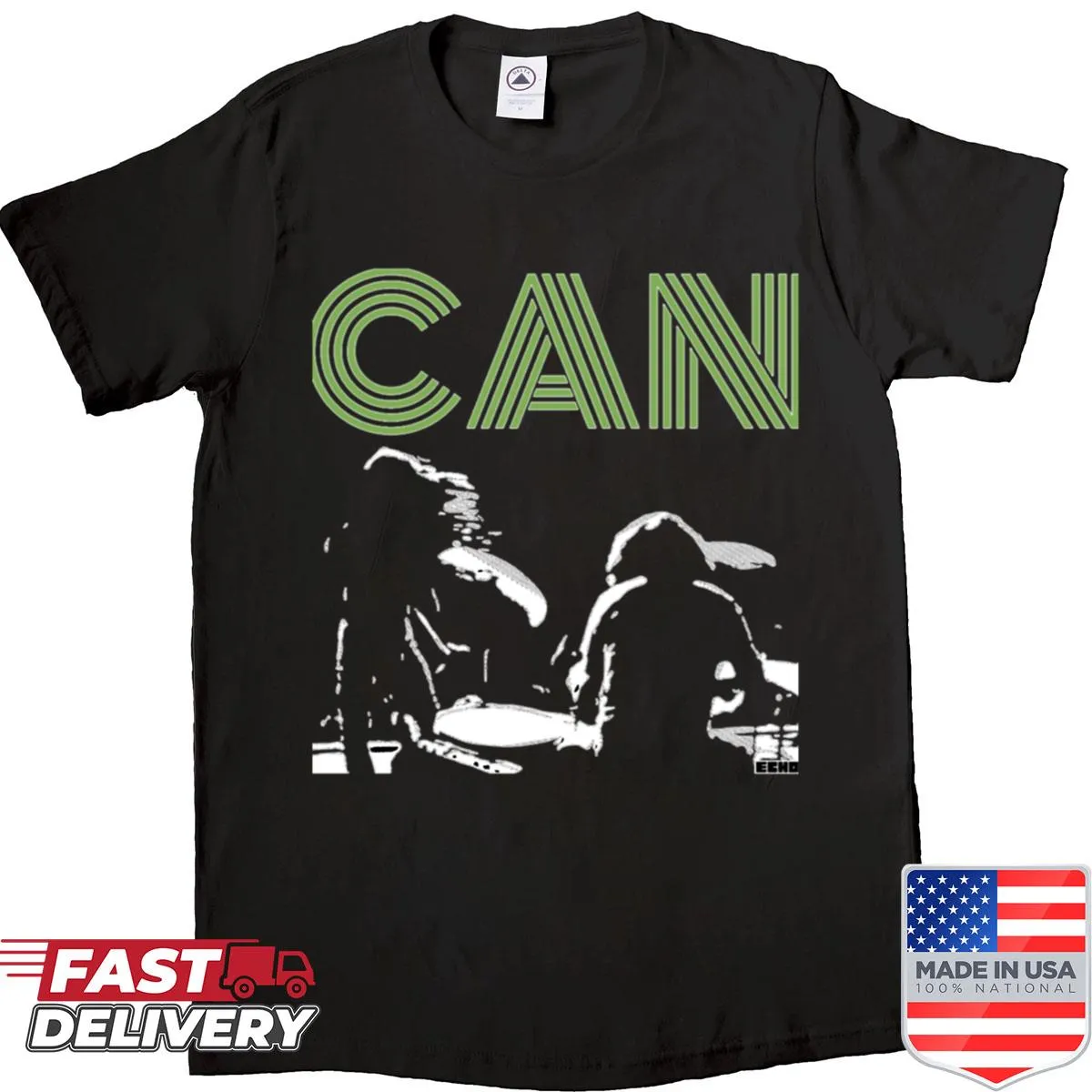 Bold shirt featuring the name of a popular band