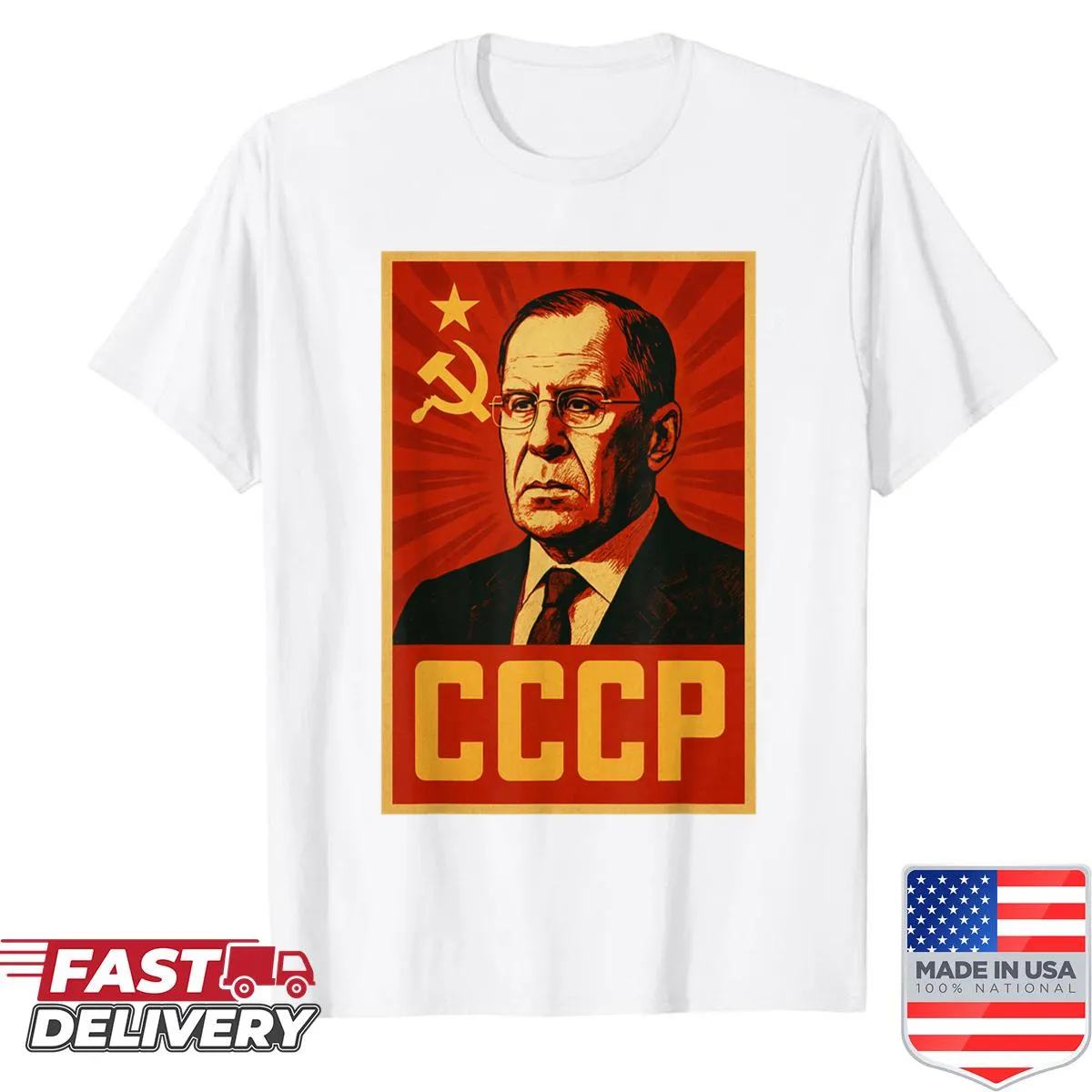 Vintage Soviet Union graphic shirt with retro design elements