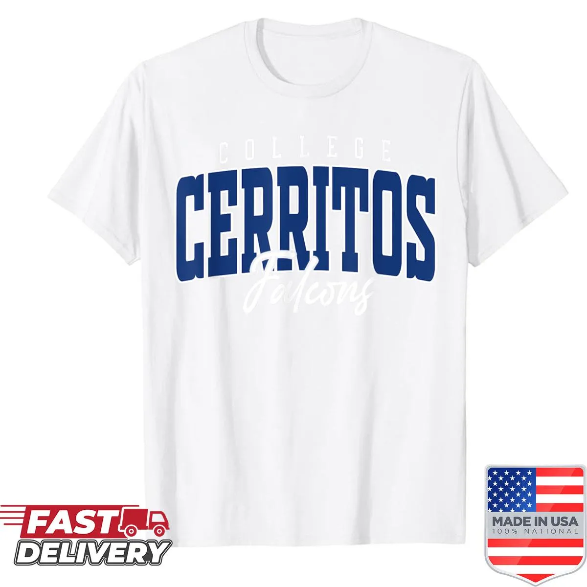 Retro Cerritos Of Technology arch emblem on T-shirt