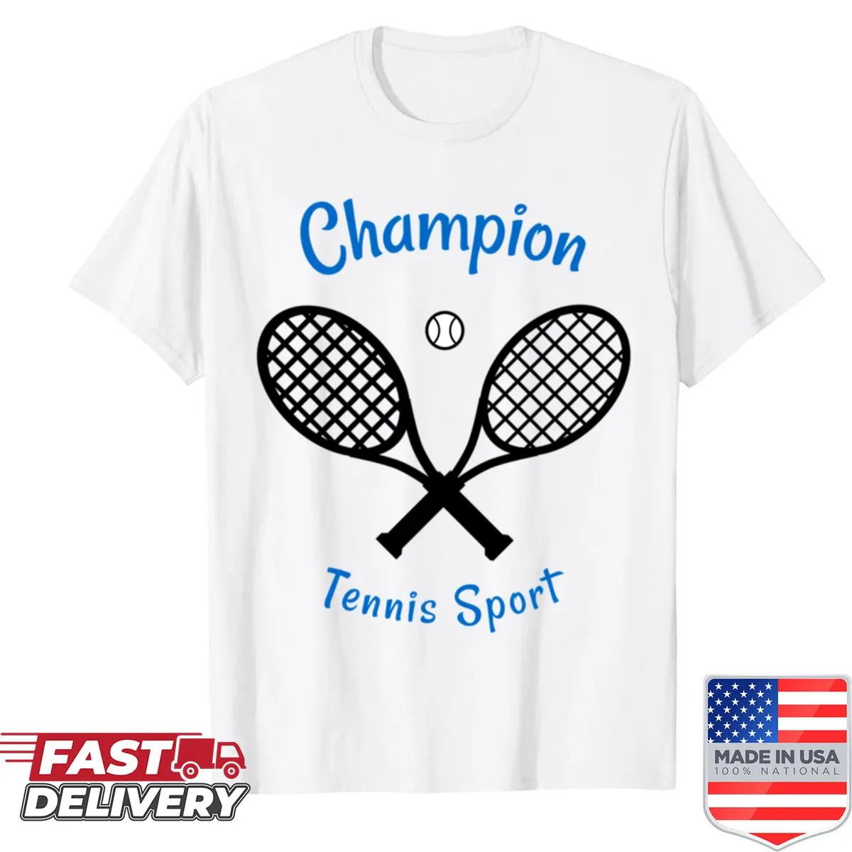 Illustration of a tennis theme on a sport T-shirt