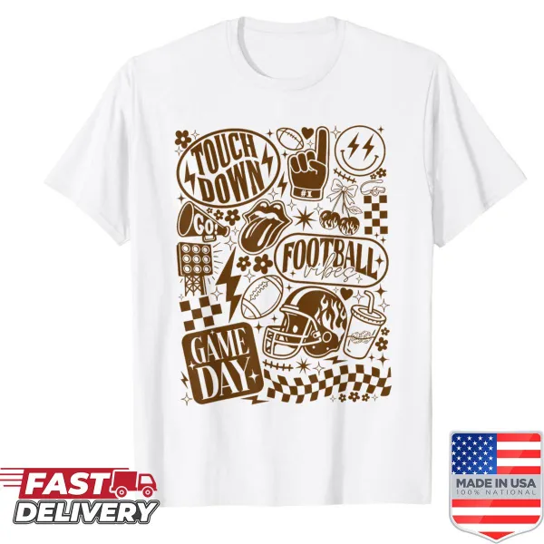 Cute bow graphic on a Game Day mom T-shirt