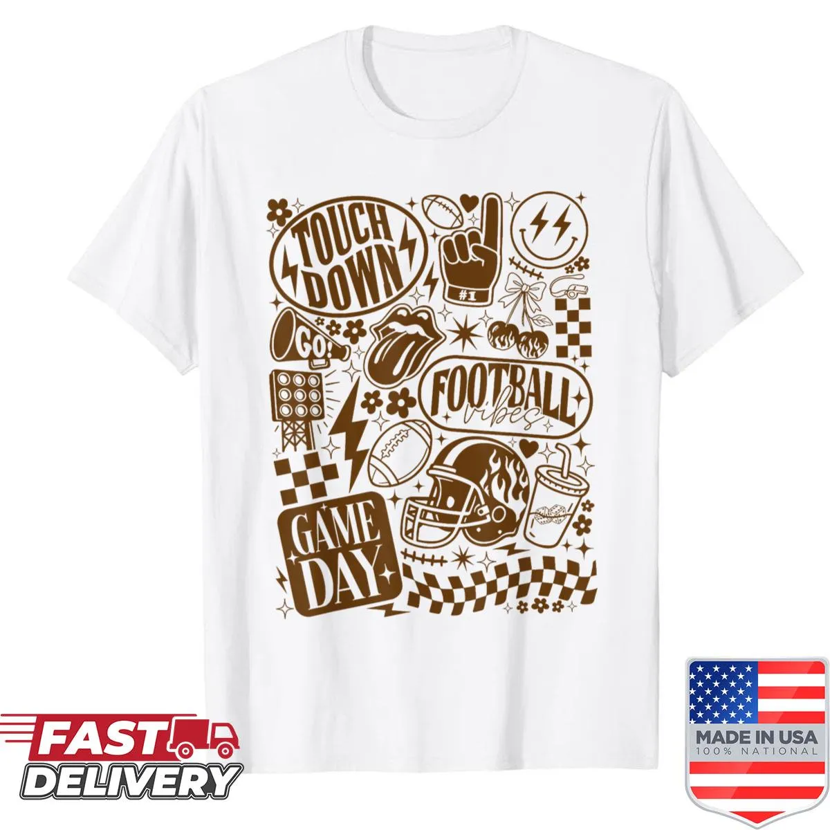 Cute bow graphic on a Game Day mom T-shirt