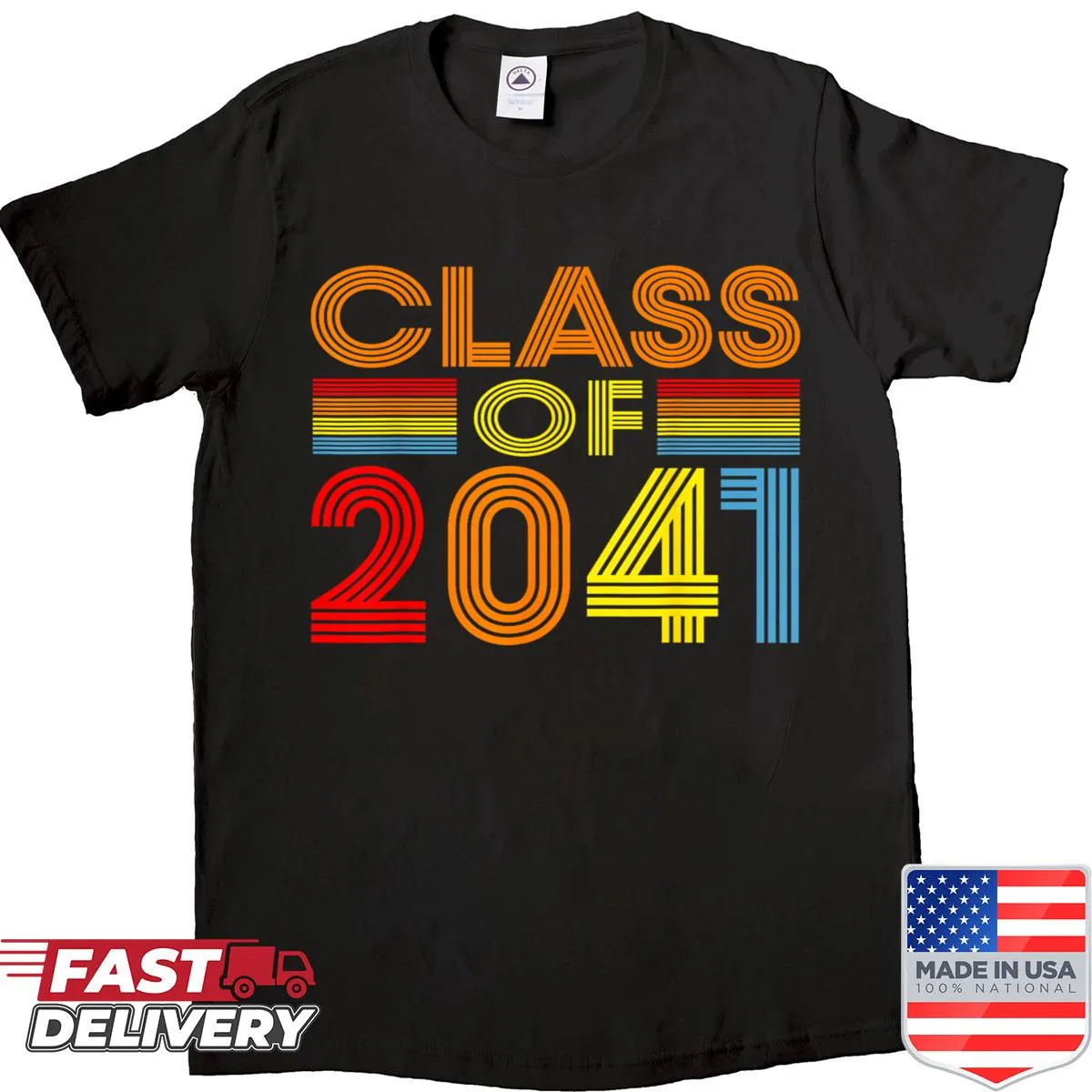Class of 2041 shirt celebrating educational growth from kindergarten to graduation