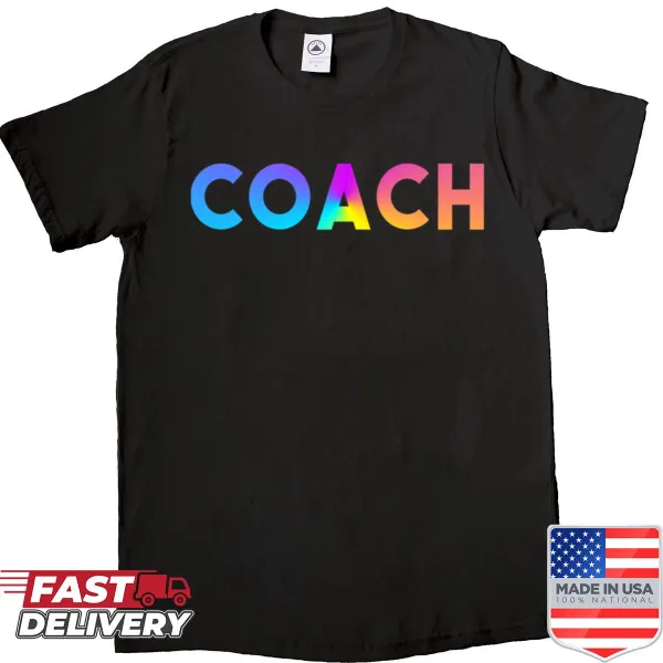Motivational shirt with a sports logo and rainbow design.