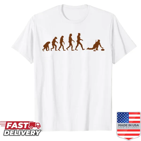 Illustrative shirt depicting the evolution of curling