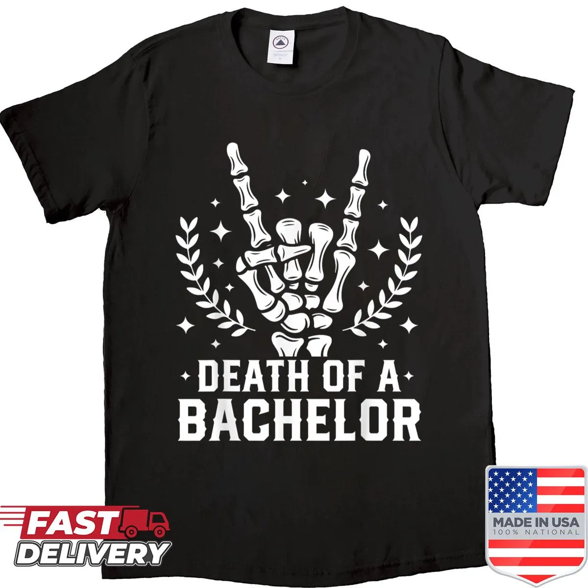 Gothic-style shirt with 'Death Of A Bachelor' text