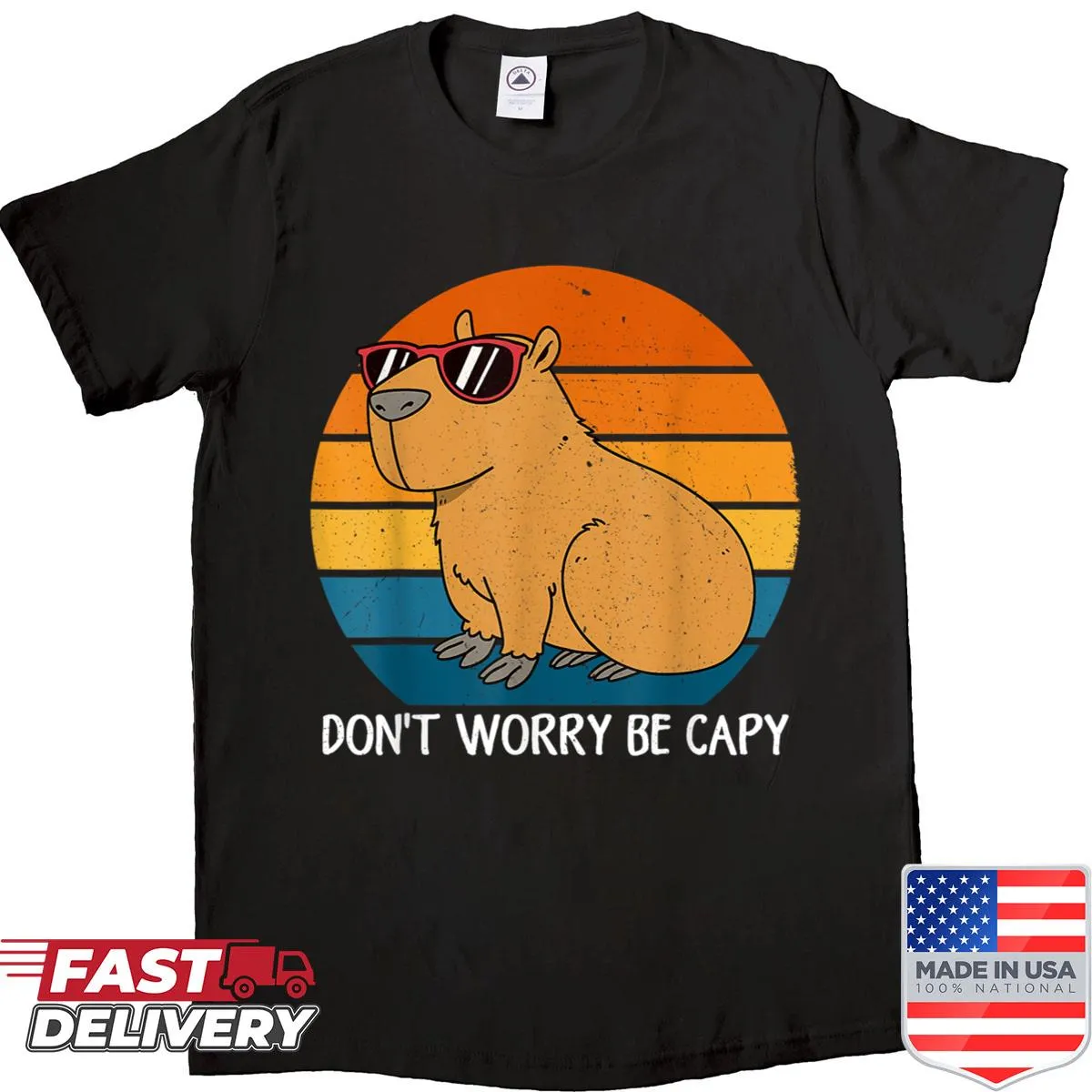 Funny capybara slogan design on shirt