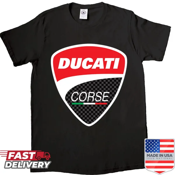 Ducati Corse logo shirt for motorcycle enthusiasts