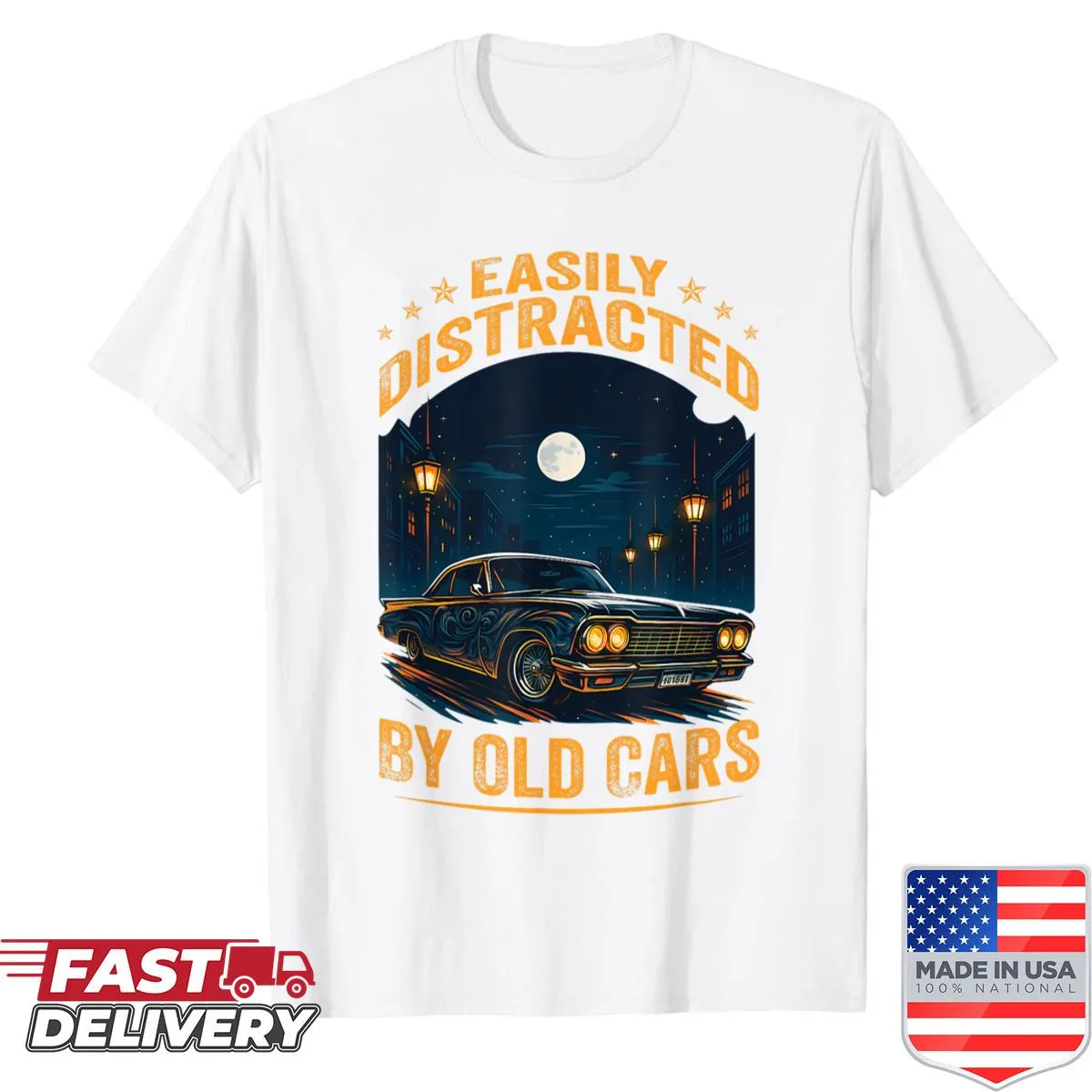 Funny vintage shirt for car lovers with a humorous distraction phrase