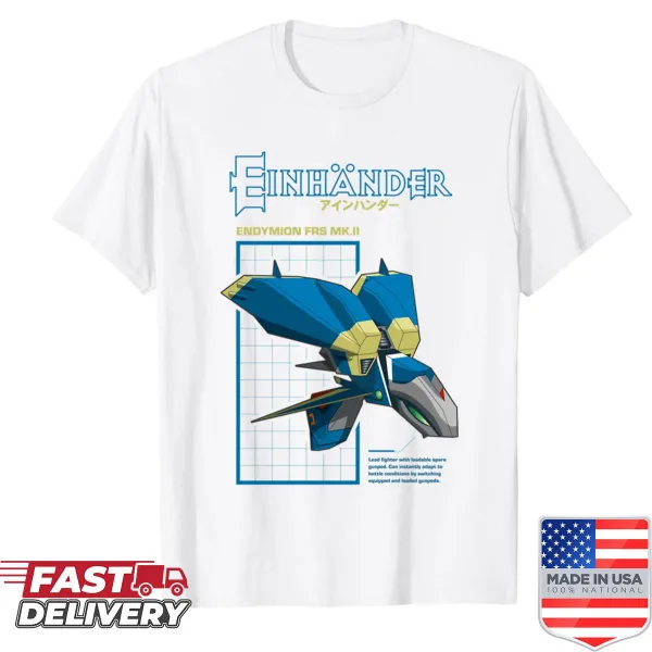 Endymion spacecraft graphic on a gaming-themed shirt