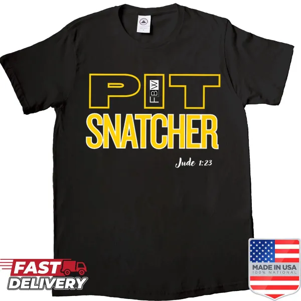 Illustrated Pit Snatcher design on a premium shirt