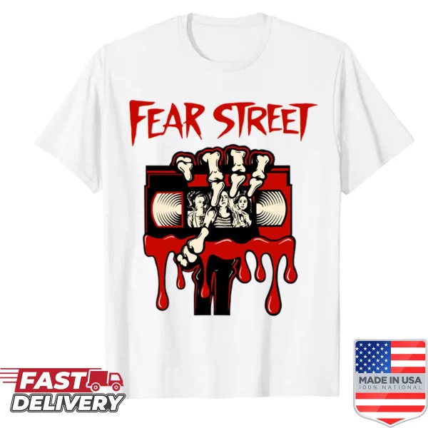 Graphic shirt featuring imagery from the Fear Street Trilogy