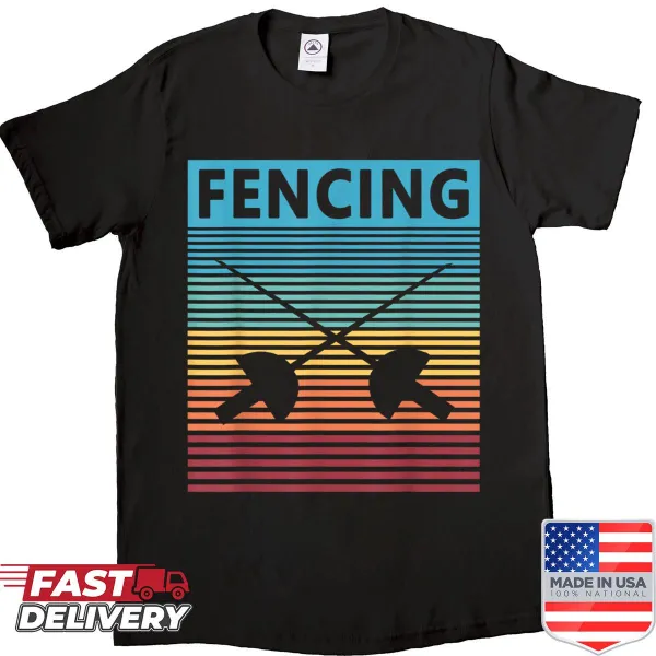 Vintage fencing shirt with a retro design celebrating the sport