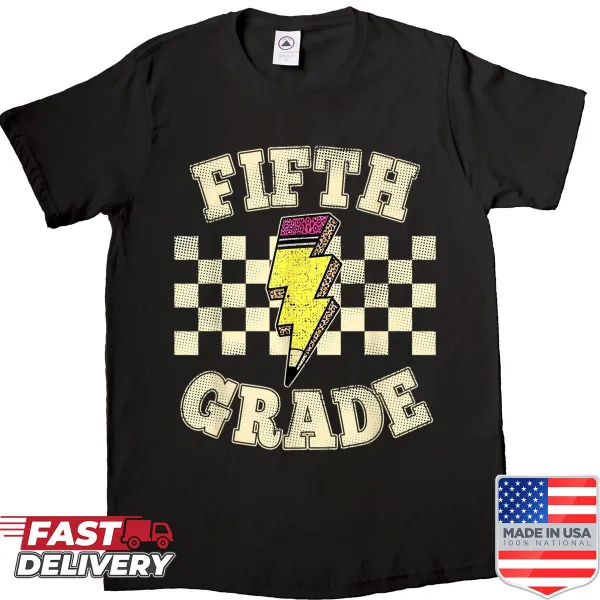 Typography design for Fifth Grade Teacher first day back to school