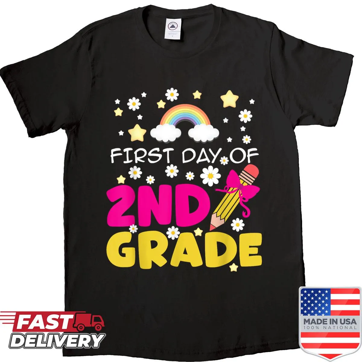 Back to school teacher shirt celebrating the first day of second grade