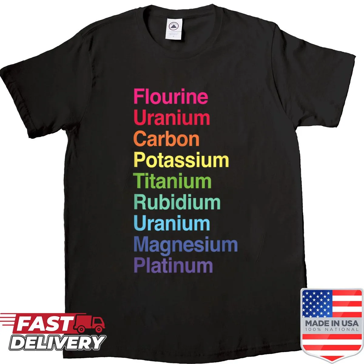 Funny chemical elements graphic shirt for science lovers