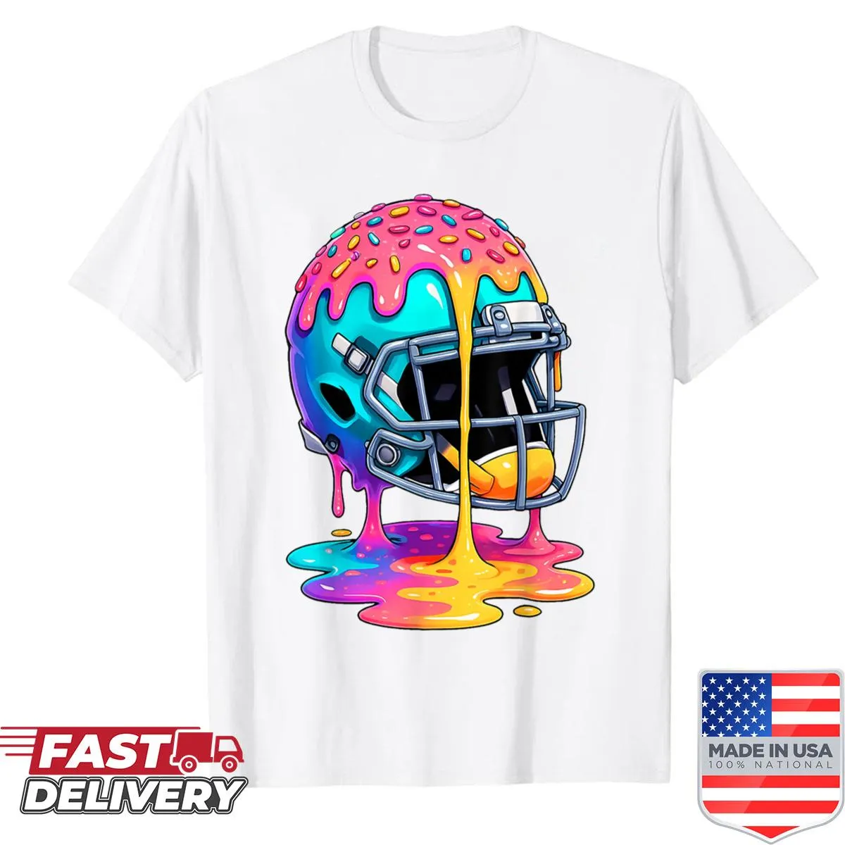 Quirky football ice cream sprinkle graphic shirt for boys