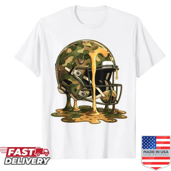 Funny T-shirt featuring a football and ice cream sprinkle design.