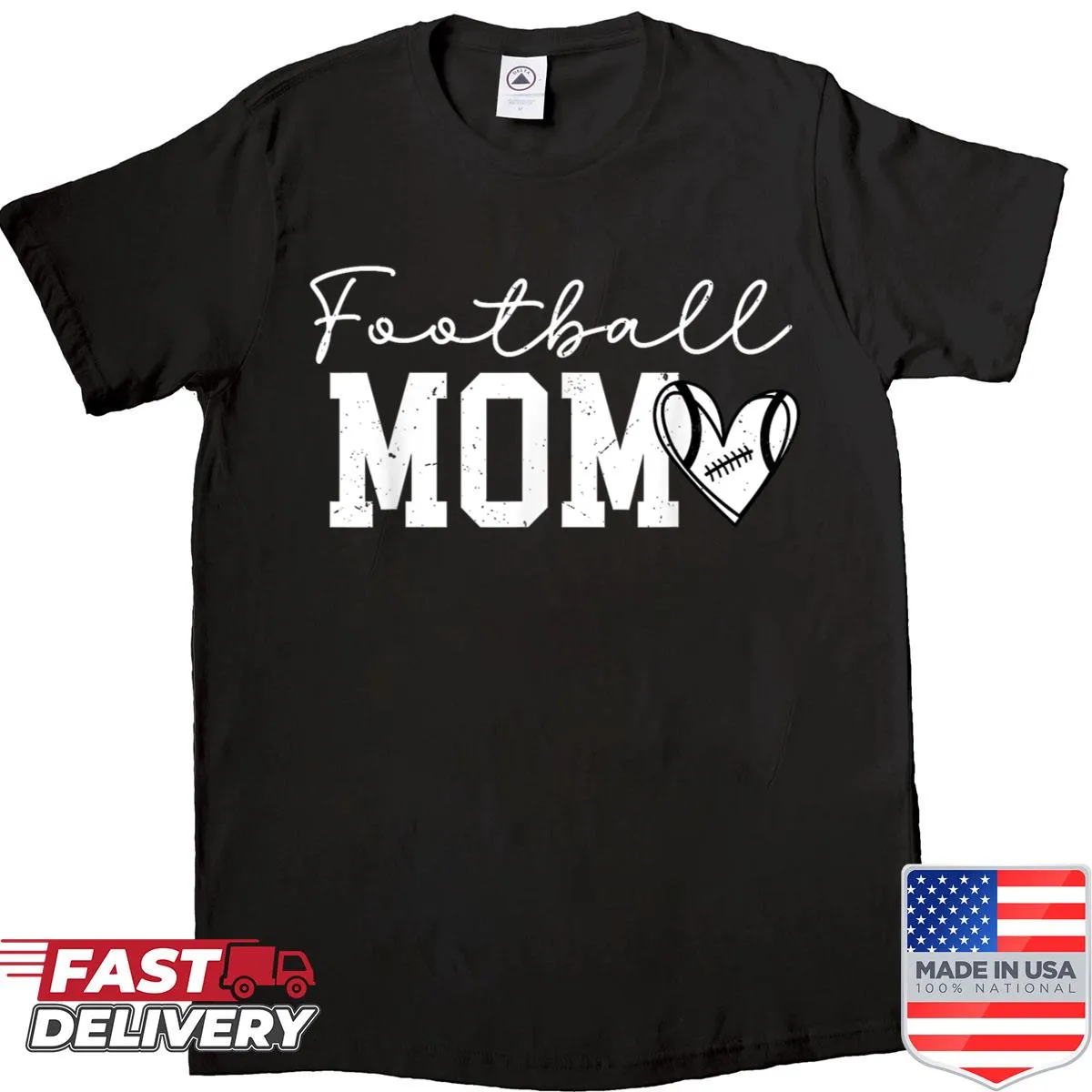 Football Mom shirt with spirited game day graphic