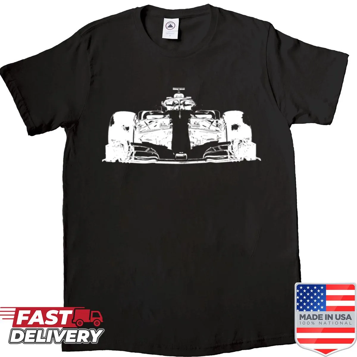 Typography t-shirt celebrating sport car racing