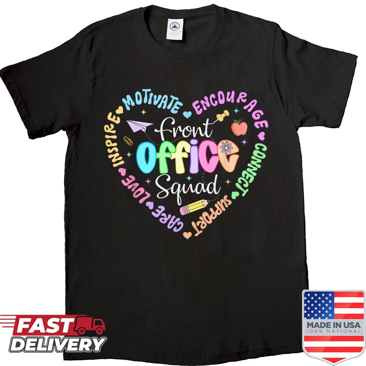 Shirt with the phrase 'Front Office Dream Team' in bold typography