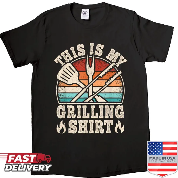 Vintage BBQ t-shirt with humorous grilling slogan