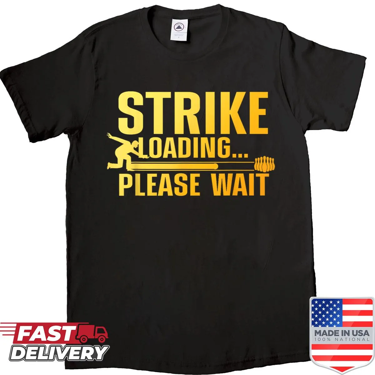Humorous bowling shirt with fun graphics for bowlers