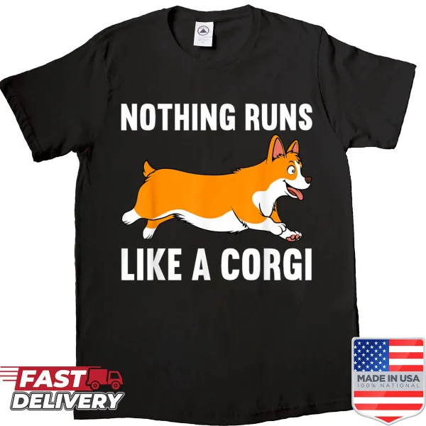 Cartoon corgi graphic on a shirt for dog lovers
