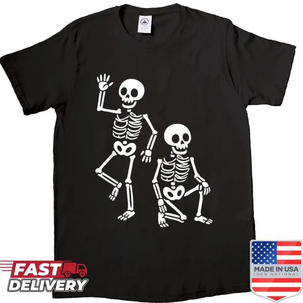 Skeleton design with a humorous twist on a well-known figure