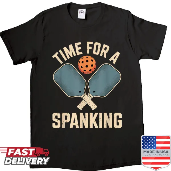 Playful pickleball player illustration on a humorous shirt