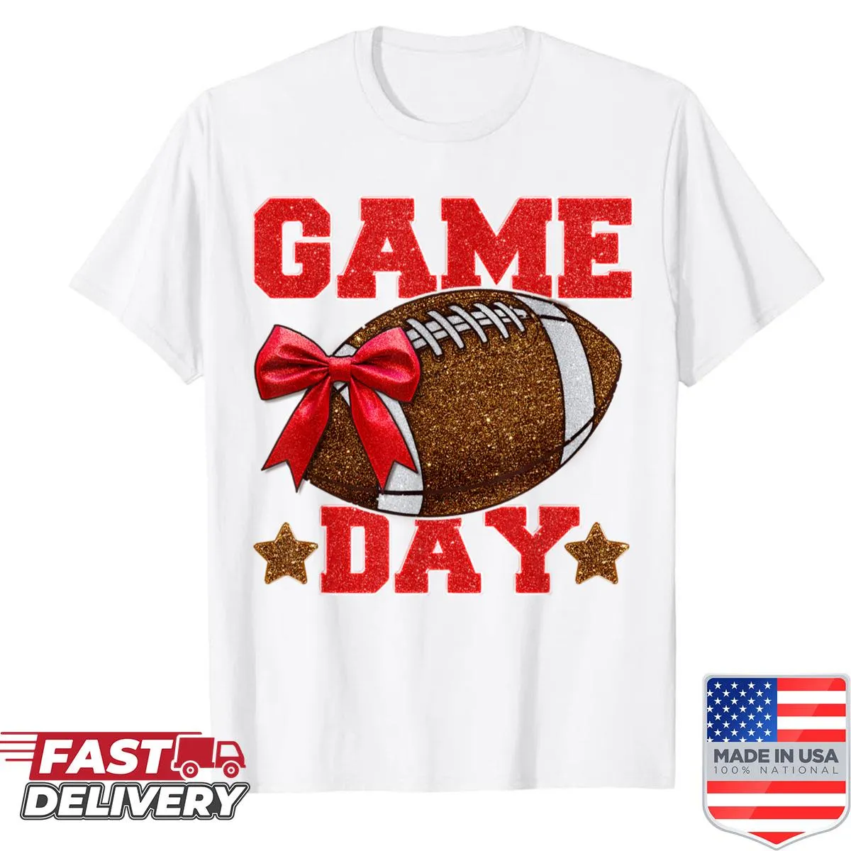 Football Mama shirt featuring playful graphics for game day.