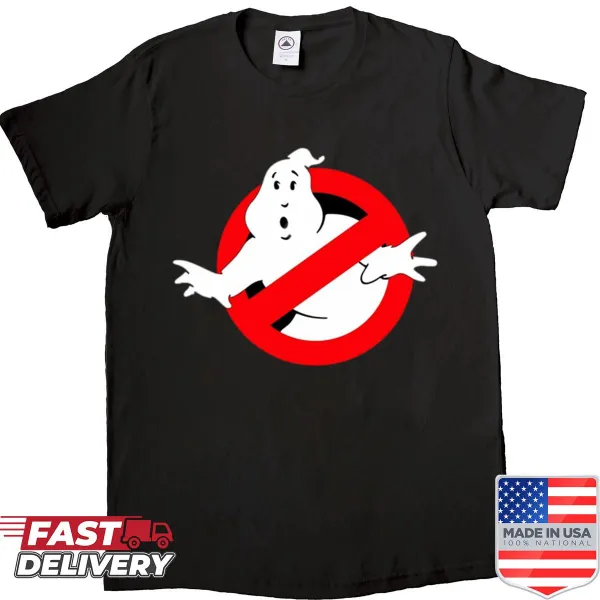 Sticker-style shirt featuring Ghostbusters themed graphic